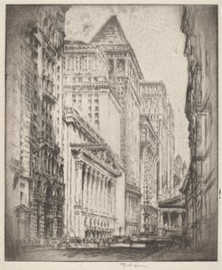 New York Borsası by Joseph Pennell