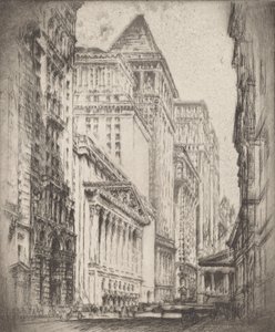New York Borsası, 1923. by Joseph Pennell