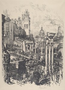 Eski ve Yeni Roma, Victor Emanuel Anıtı, 1911. by Joseph Pennell