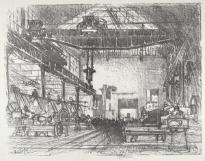 Büyük Kabukları Planyalamak, 1916. by Joseph Pennell