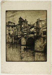 Ponte Vecchio, Floransa by Joseph Pennell