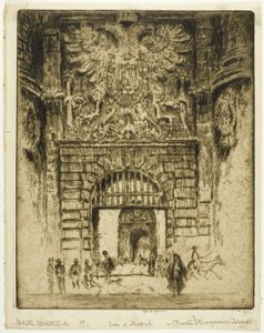San Maclou Sundurması, Rouen by Joseph Pennell
