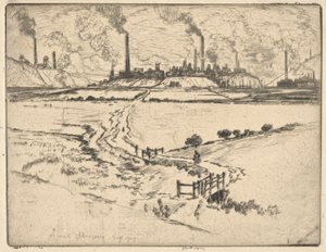 Potlands, Longport, Eylül 1909, (Stokes?) by Joseph Pennell