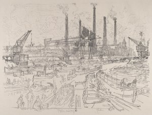 Santral Binası, Berlin, 1914. by Joseph Pennell