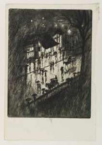 Yağmurlu Gece, Charing Cross Mağazaları, 1903 by Joseph Pennell