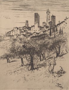San Gimignano, 1883. by Joseph Pennell