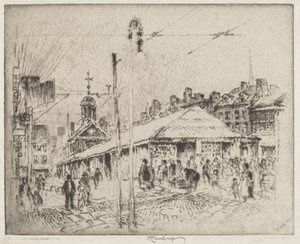 İkinci Sokak Pazarı, Philadelphia by Joseph Pennell