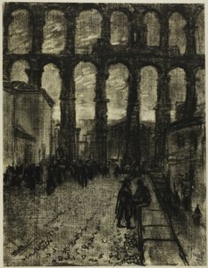 Segovia, Pazardan Gelen Su Kemeri by Joseph Pennell
