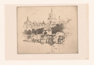 St Paul nehirden görüldü Aziz Paul Tapınağı Merdivenleri üzerinde (nesnedeki başlık) by Joseph Pennell