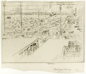 Stok Yarda, Chicago by Joseph Pennell