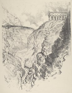 Canon üzerindeki tapınak, Segesta, 1913. by Joseph Pennell