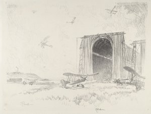 Balon Kulübesi, 1916. by Joseph Pennell