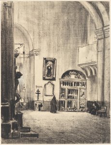 Cervantes Vaftiz Yazı Tipi, Santa Maria la Mayor, Alcalá by Joseph Pennell