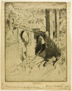 Alcantara Köprüsü, Toledo by Joseph Pennell