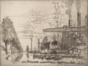 Brüksel Kanalı, Modern Bir Hobbema, 1910. by Joseph Pennell