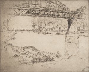 Şehir Köprüsü, St. Louis, 1919. by Joseph Pennell