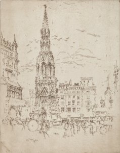 Elinor Cross, Charing Cross Tren İstasyonu Önü, 1906. by Joseph Pennell
