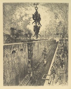 Günün Sonu, Gatun Kilidi, 1912 by Joseph Pennell