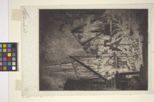 Katedraldeki Temeller (dağlama ve kuru nokta) by Joseph Pennell