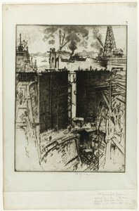 Muhafız Kapısı, Gatun Kilidi, Panama by Joseph Pennell