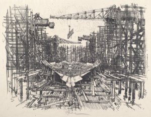 Keel, 1917. by Joseph Pennell