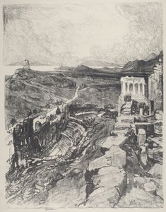 Odeon, Atina by Joseph Pennell