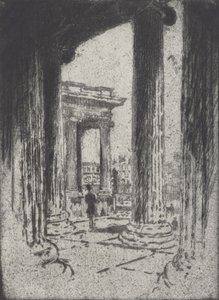Portico, British Museum, 1905. by Joseph Pennell