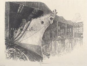 Pruva, 1917. by Joseph Pennell