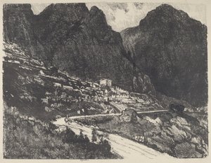 Parlayan Kayalar, Delphi, 1913. by Joseph Pennell