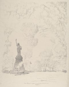 Heykel, New York Körfezi by Joseph Pennell