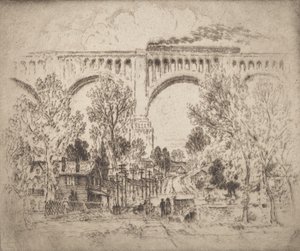 Viyadük, D., L. & W., Nicholson, Pa., 1919. by Joseph Pennell