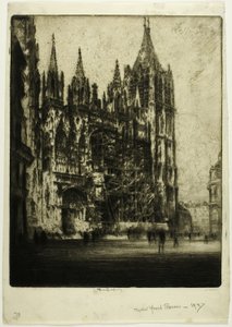 Batı Cephesi, Rouen Katedrali by Joseph Pennell