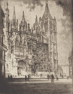 Batı Cephesi, Rouen Katedrali, 1907. by Joseph Pennell