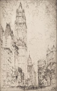 Woolworth Binası, 1915. by Joseph Pennell