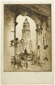 Arch aracılığıyla Woolworth by Joseph Pennell
