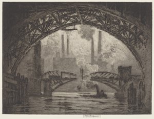 Köprülerin Altında, Chicago by Joseph Pennell