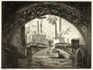 Köprülerin Altında, Chicago by Joseph Pennell
