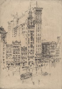 Union Meydanı, Yağmurlu Gün, 1904. by Joseph Pennell