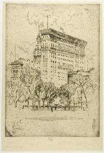 Union Meydanı ve Metropolis Bankası by Joseph Pennell