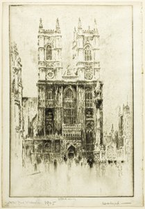 Batı Cephesi, Westminster Manastırı by Joseph Pennell