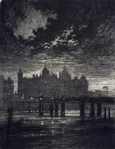 Londra#39;daki Whitehall mahkemesi. by Joseph Pennell