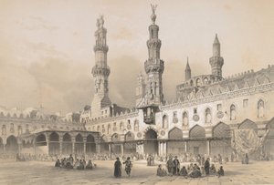 22. El Ahzar Camii avlusu, Kahire, 1843.