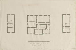 Sandon Hall - Oda katının planı: gravür, nd [1769-1771] (baskı) by Joseph Pickford