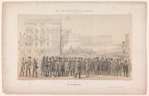 Optocht van boekhandelaren te Hamburg Grosse Johannisstrasse / Kitapçılar (nesne üzerine başlık) Hamburg'da Optocht tere van Friedrich von Schiller (dizi başlığı) Hamburg'daki Schiller yarışması (nesne üzerine dizi başlığı) by Joseph Puschkin
