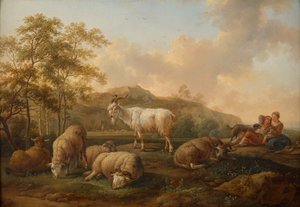 Sığır otlayan manzara by Joseph Roos d. Ä.