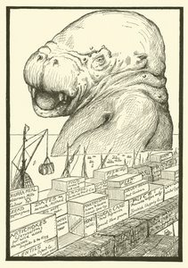 Denizden Çıkan Hayvan (gravür) by Joseph Rudyard (after) Kipling