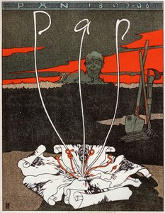 Sanat. Pan, art nouveau tarzında dergi. Poster Joseph Sattler, Almanya, 1895 dolayları (poster)