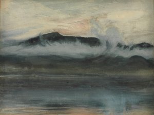 Coniston ve Yaşlı Adam (Suluboya) by Joseph Severn