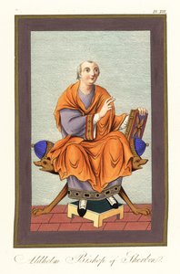 Aldhelm, Sherborn Piskoposu c639-709, 1851 (gravür)
