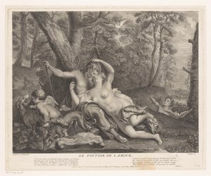 Landschap, Venüs'ü Adonis'e koyar Aşkın gücü (nesne üzerindeki başlık) by Joseph Vanloo